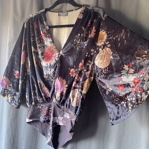 Zara Velvet Kimono Bodysuit